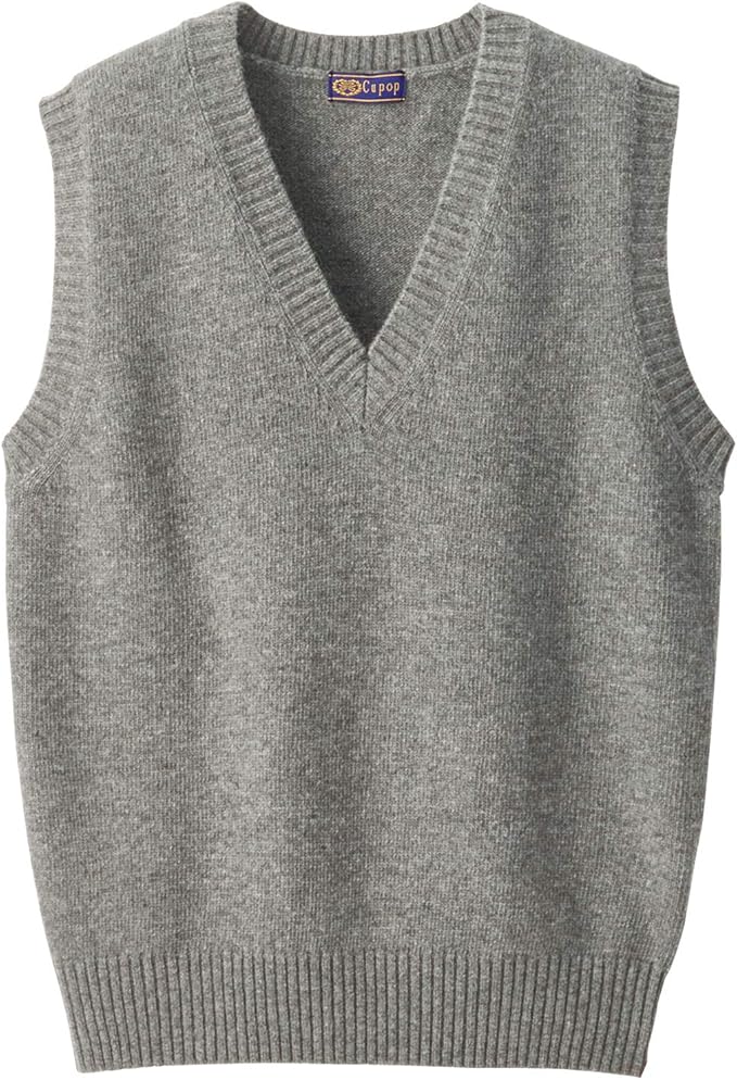 毛80% 针织背心(学校/制服/学生服) 学校背心 tb-2035 儿童, 浅灰色